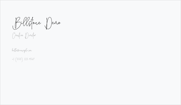 Billstone Demo Business Card