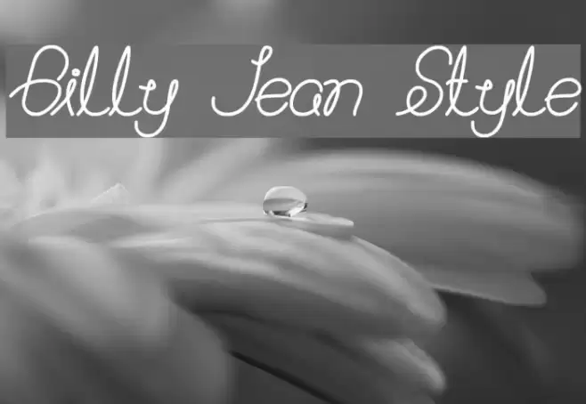 Billy Jean Style Font examples