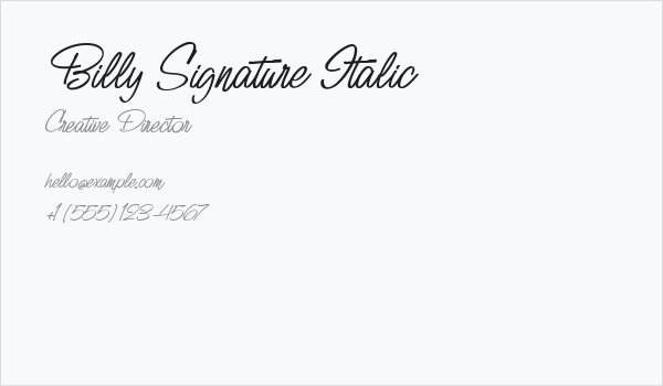 Billy Signature Italic Business Card