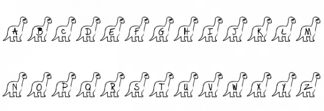 BillyBear Dinosaurs फ़ॉन्ट अपरकेस