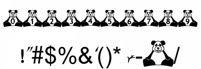 BillyBears Panda Font Alte caractere