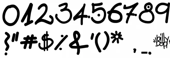 BillyBop_maj_tag Font OTHER CHARS