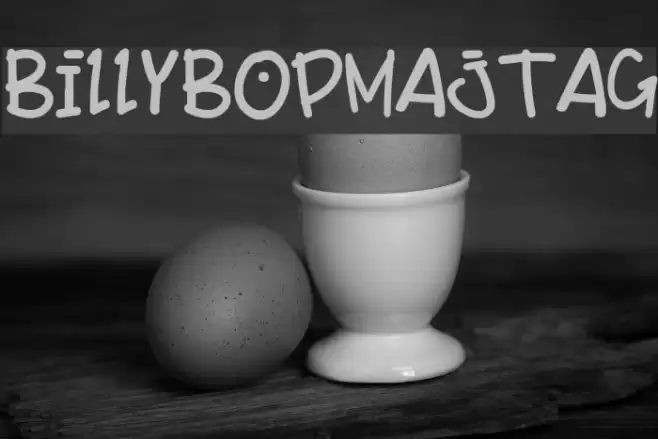 BillyBop_maj_tag Font examples