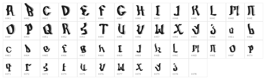 BillyBoy-Regular Character Map