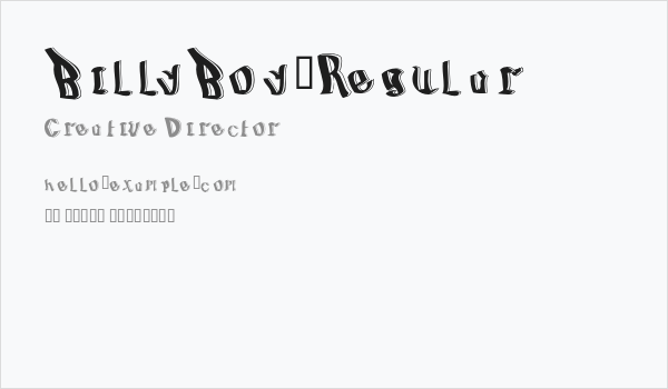 BillyBoy-Regular Business Card