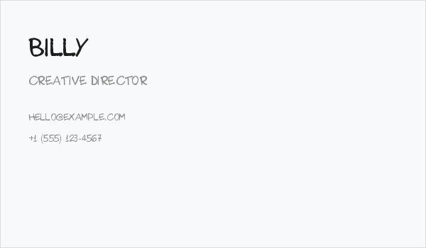 Billy Business Card