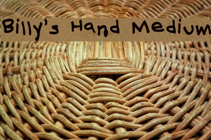 Billy's Hand Medium Font examples