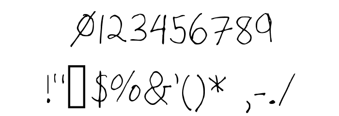 Billy's Hand Thin Medium Font OTHER CHARS