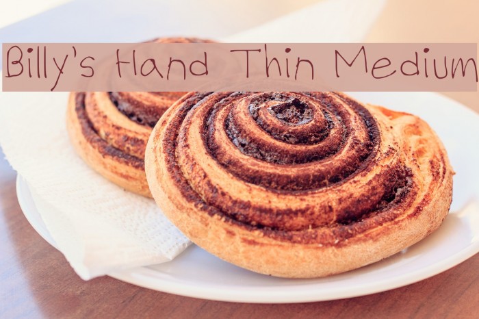 Billy's Hand Thin Medium Font examples