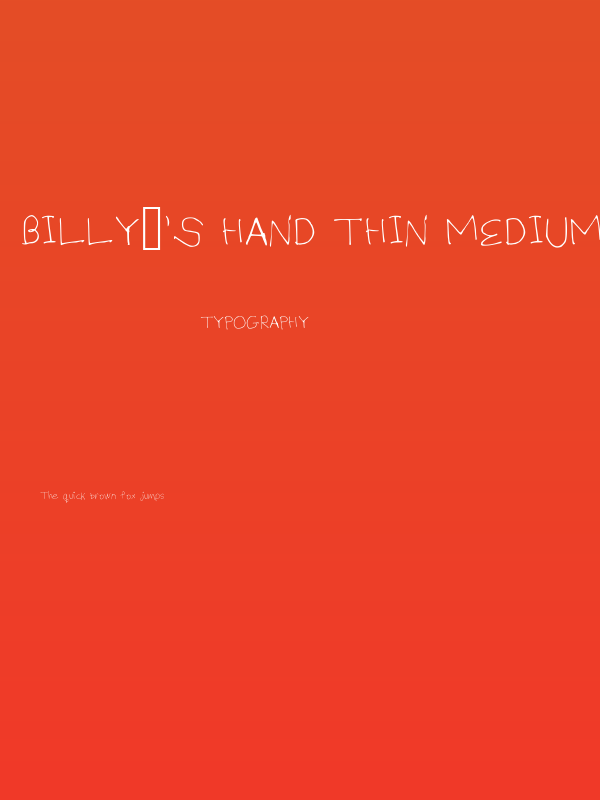 Billy's Hand Thin Medium Poster