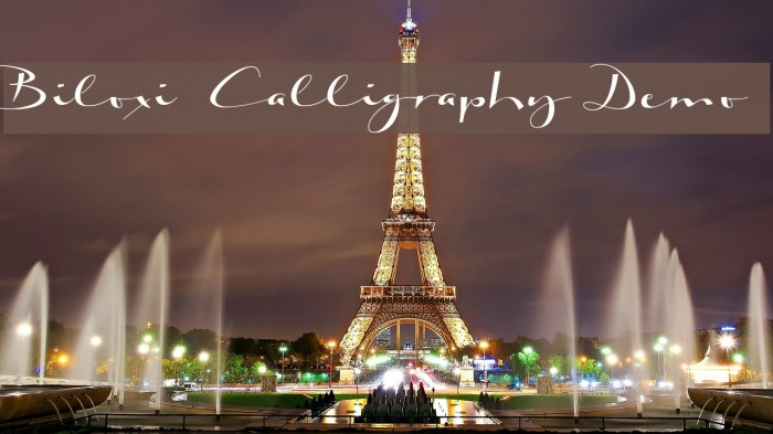Biloxi Calligraphy Demo Font examples