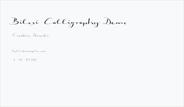 Biloxi Calligraphy Demo Business Card