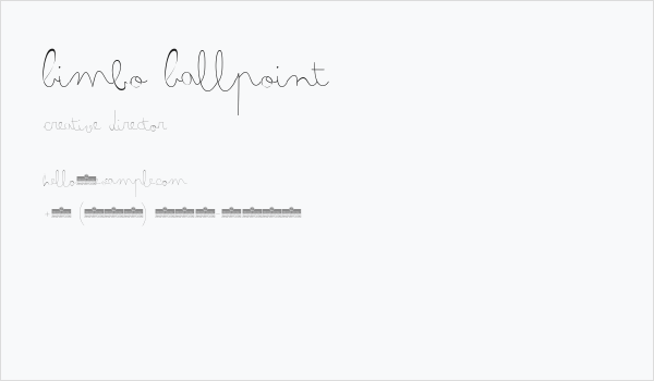 Bimbo Ballpoint Business Card