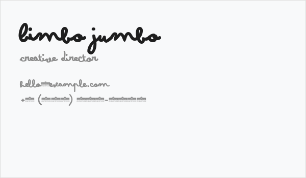 Bimbo Jumbo Business Card