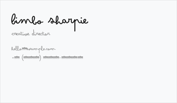 Bimbo Sharpie Business Card