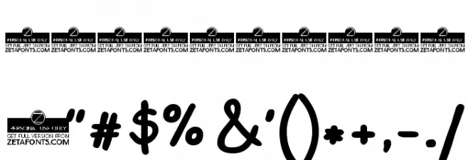 Bimbo Whiteboard Font OTHER CHARS