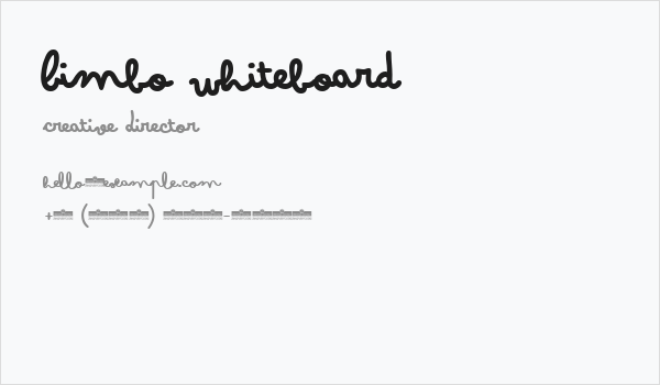 Bimbo Whiteboard Business Card