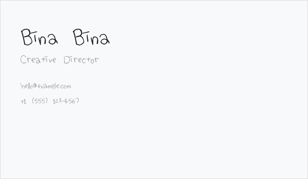 Bina Bina Business Card