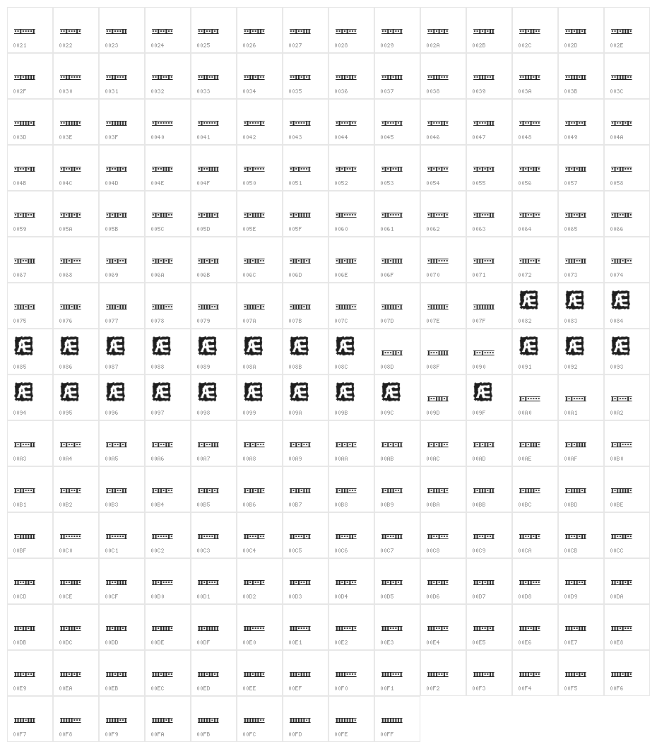 Binary 01s BRK Character Map