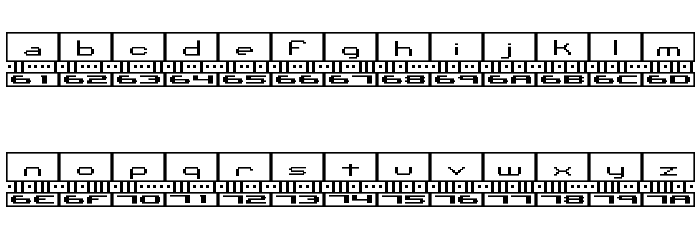 Binary BRK Font LOWERCASE