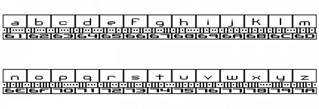 Binary BRK Font LOWERCASE