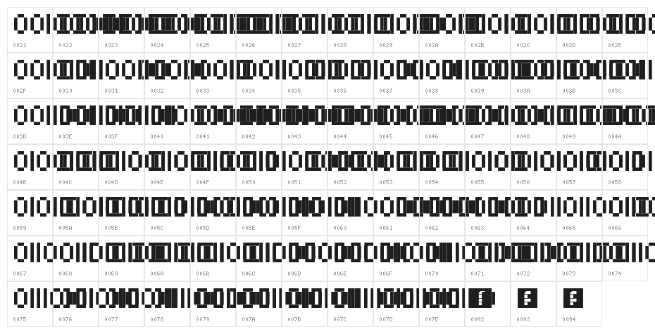 Binary Regular Character Map