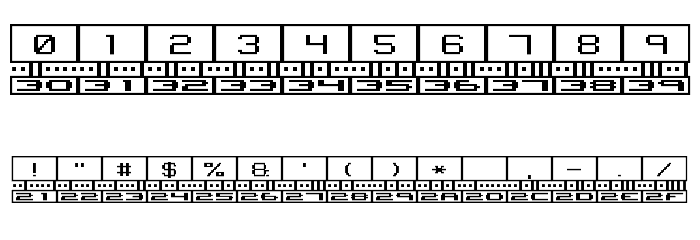 Binary X BRK Font OTHER CHARS