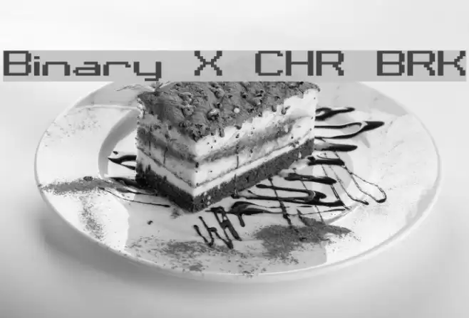 Binary X CHR BRK Schriftart examples