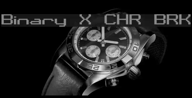 Binary X CHR BRK Schriftart examples