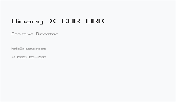 Binary X CHR BRK Business Card