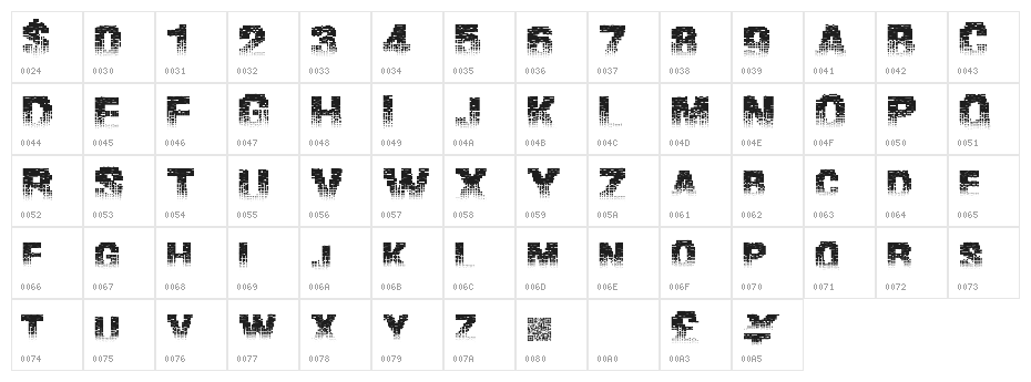 BinaryWaters Character Map