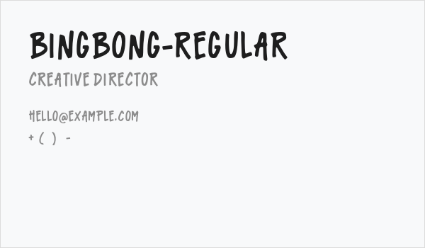Bingbong-Regular Business Card