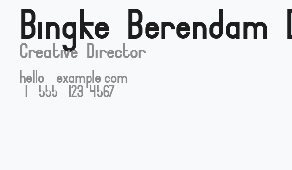 Bingke Berendam DEMO Business Card