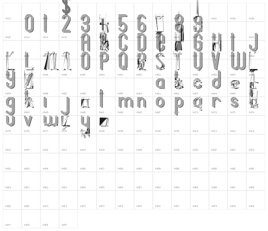 Bingke Coklat DEMO Character Map