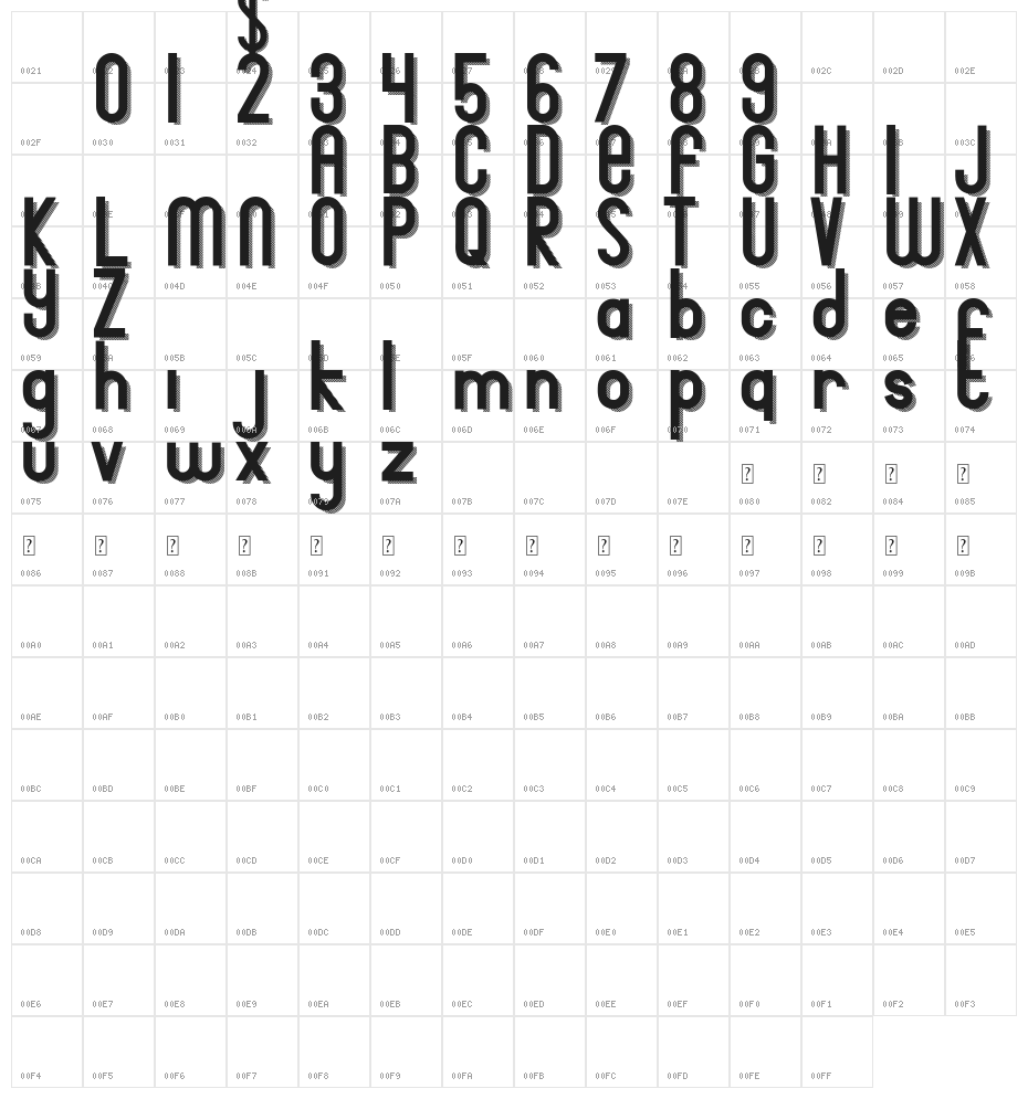 Bingke Jagung DEMO Character Map