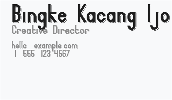 Bingke Kacang Ijo DEMO Business Card