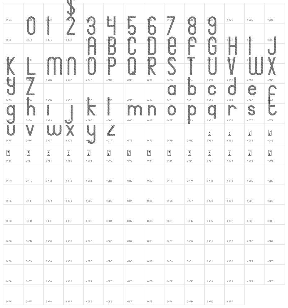 Bingke Labu DEMO Character Map