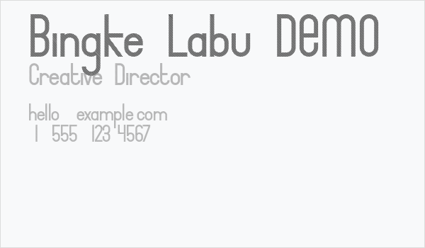 Bingke Labu DEMO Business Card