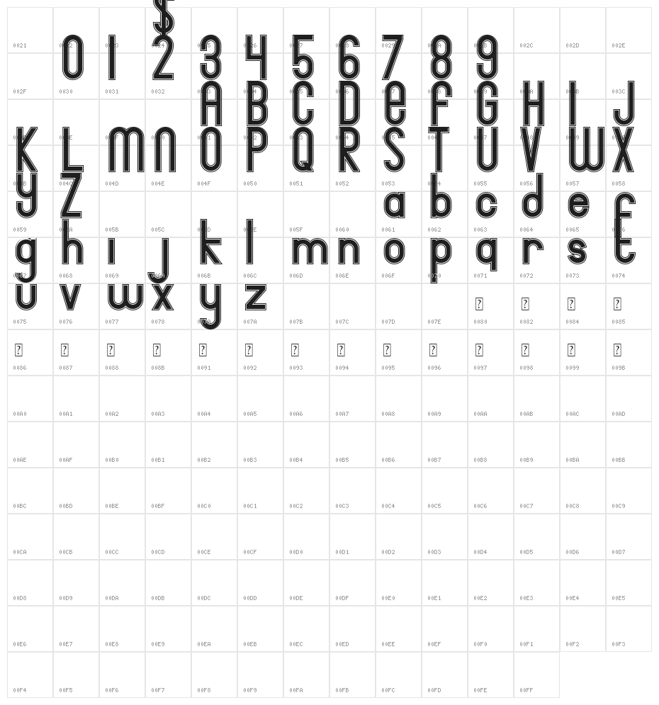 Bingke Susu DEMO Character Map