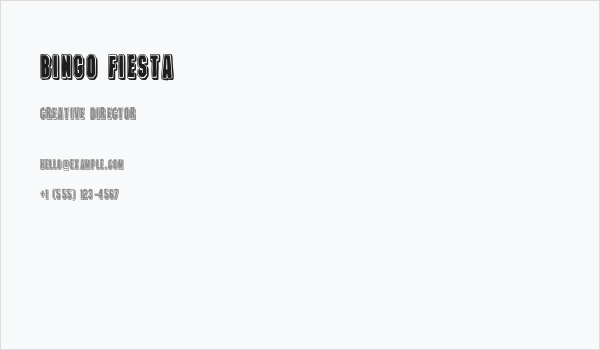 Bingo Fiesta Business Card