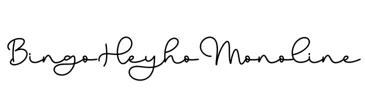 Bingo Heyho Monoline  Frei Schriftart Herunterladen