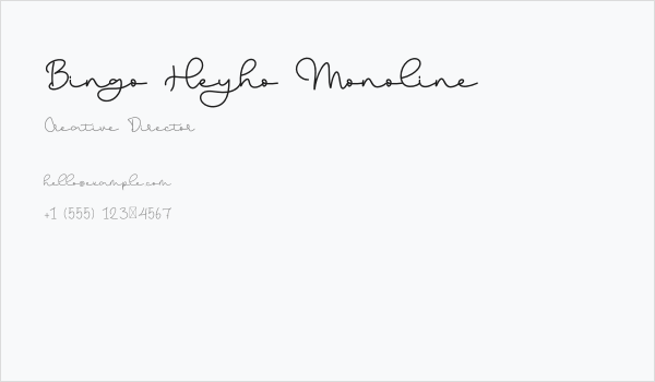 Bingo Heyho Monoline Business Card