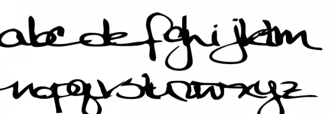 Binky Schriftart Kleinbuchstaben