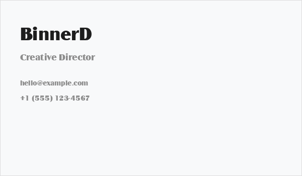 BinnerD Business Card