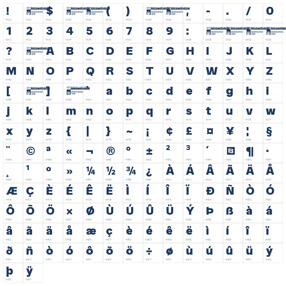 Binoma Trial Black Character Map