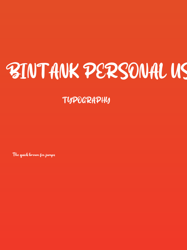 Bintank Personal Use Poster