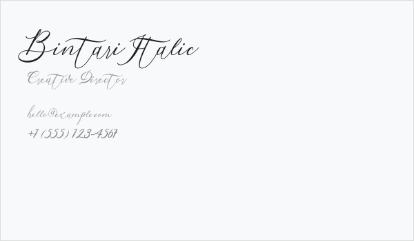 Bintari Italic Business Card