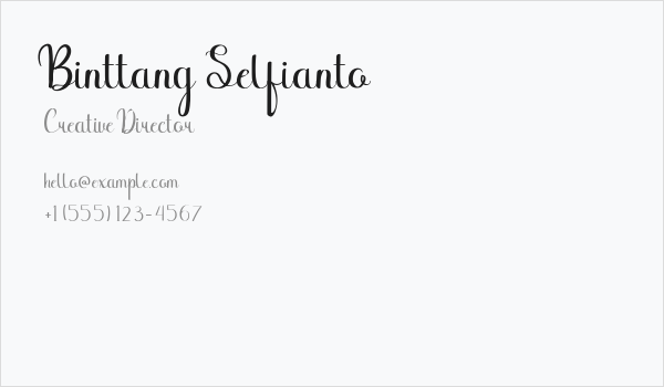 Binttang Selfianto Business Card