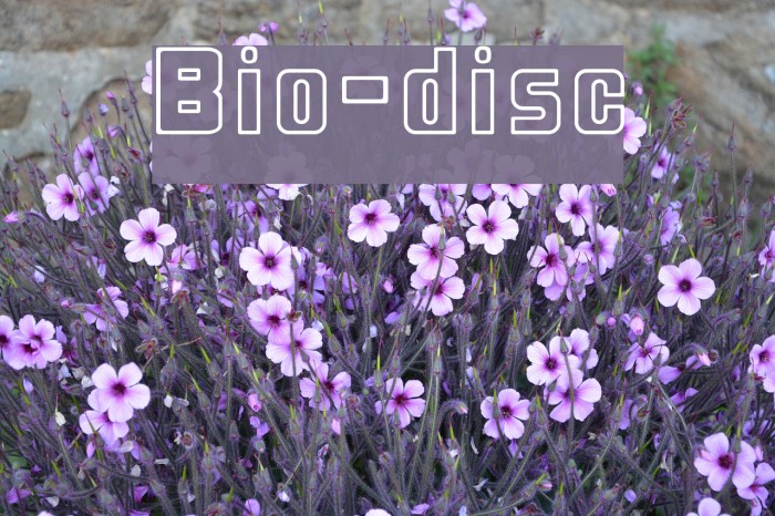 Bio-disc Font examples