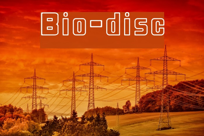 Bio-disc Font examples